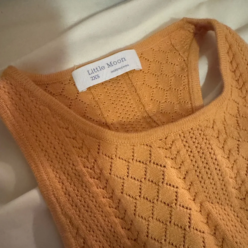 Little Moon Sleeveless Knit Midi Dress in Pumpkin - Picture 3 of 4